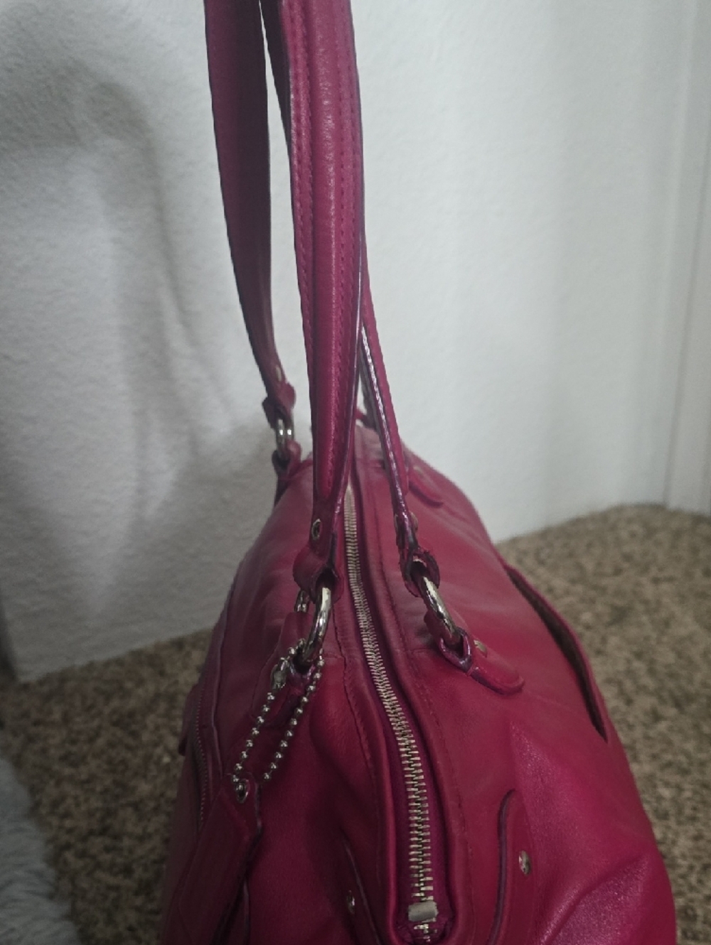 Coach Madison Sophia Pink Smooth Leather Large Tote W/ Silver Hardware (V-G)💕🩶 - Picture 8 of 13